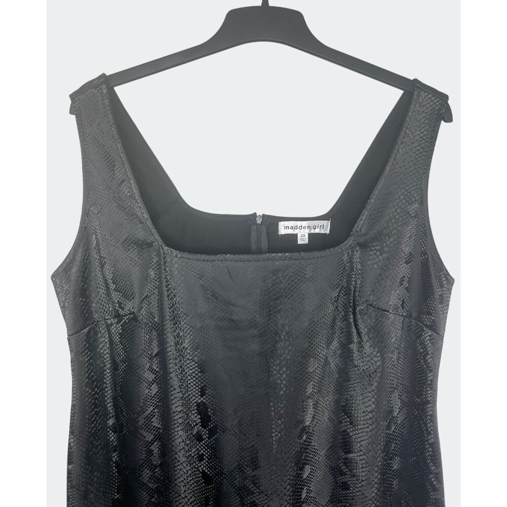 Madden Girl Black Faux Snakeskin Sleeveless Bodycon Dress 2X - Picture 13 of 14